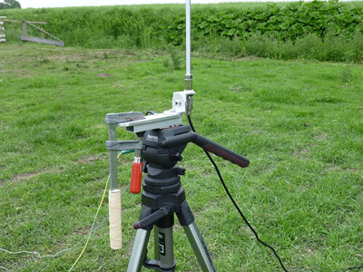 antenna base mounted on a photo tripod